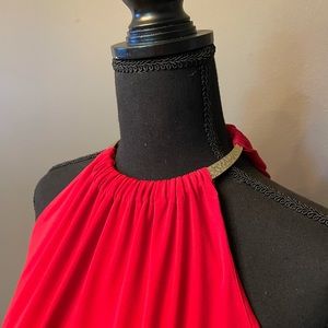 Red Gold Cuffed neckline Michael Kors Top!